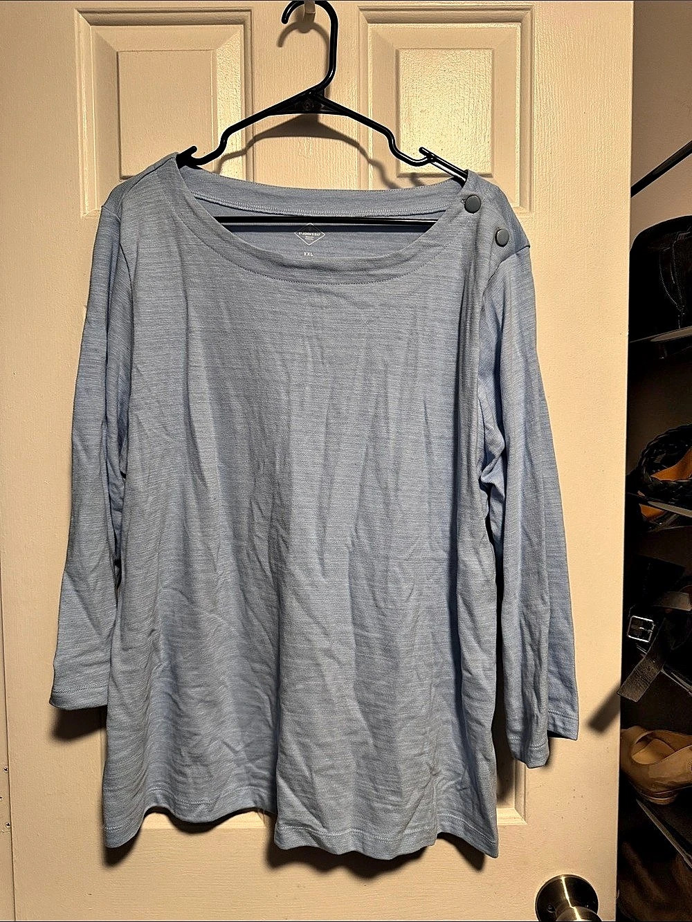St. John's Bay Blue Promise Long Sleeve Top in Blue XXL NWT